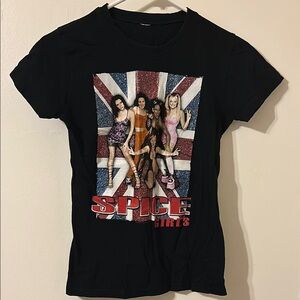 Vintage Spice Girls Black Graphic T-Shirt